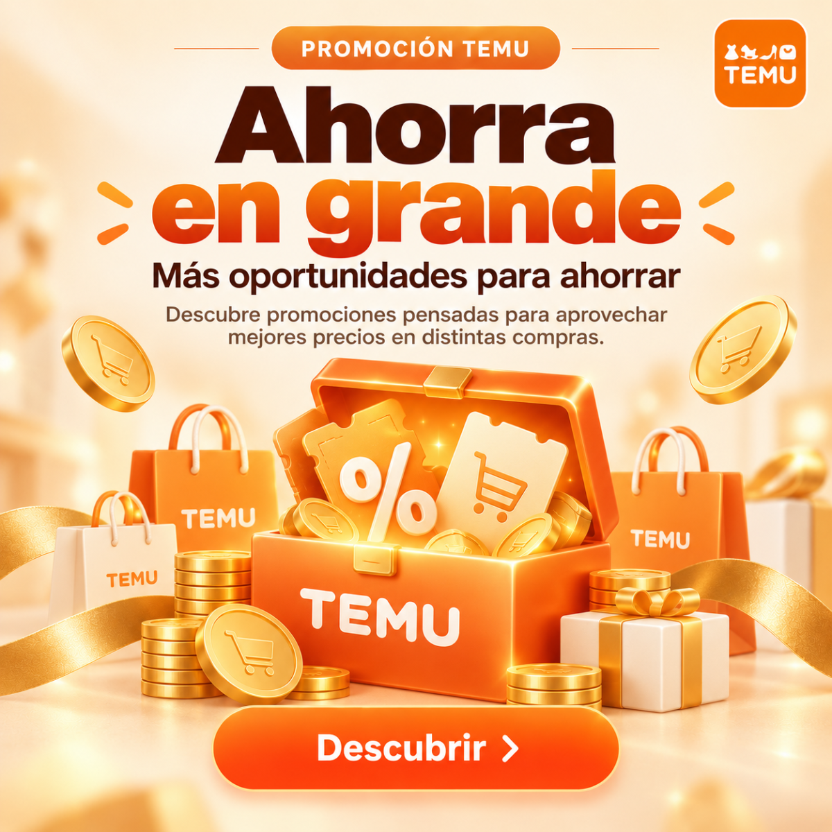 Promoción TEMU Ahorra en grande